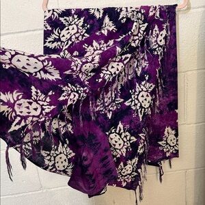 Purple Floral Tie-Dye Swim Cover-Up